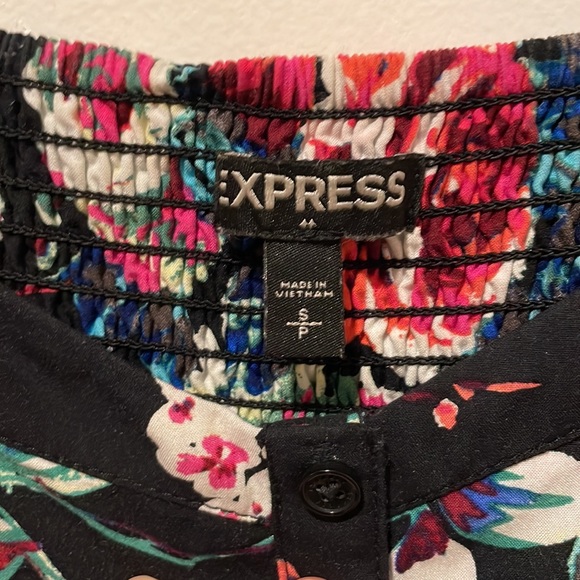 EUC Express dress black with floral pattern size small - Picture 2 of 4